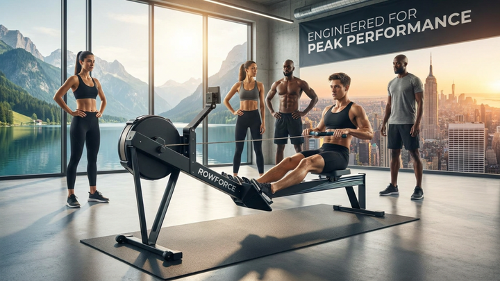 Apex 3-in-1 Magnetic Resistance Rower: Heavy-Duty Full-Body Workout Station with LED Console